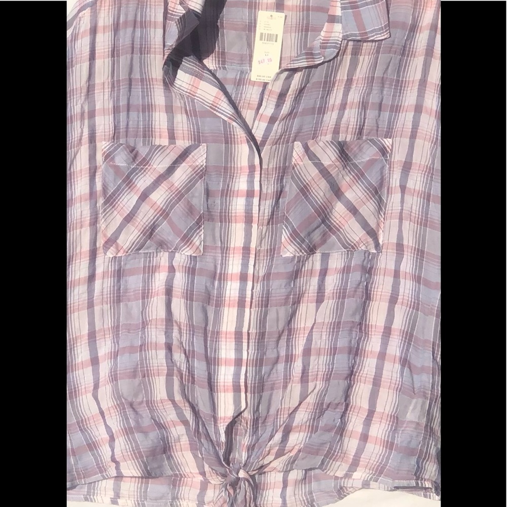 Anthropologie Medium plaid top NWT